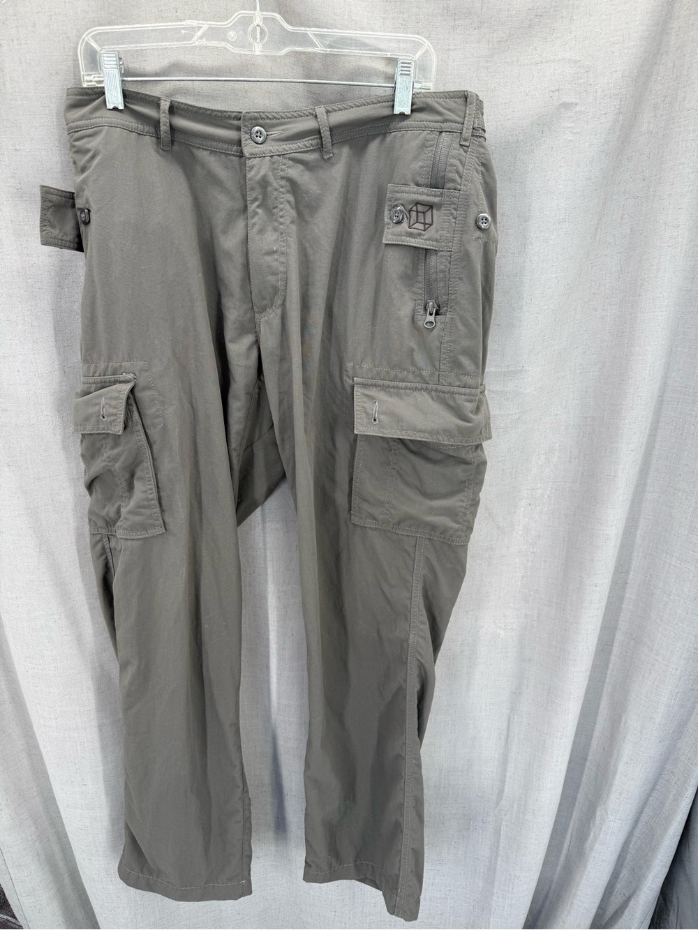 Clothing Arts Pants Mens 34/28  Grey P Cubed Cargo Travel Pick Pocket Proof